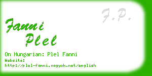 fanni plel business card